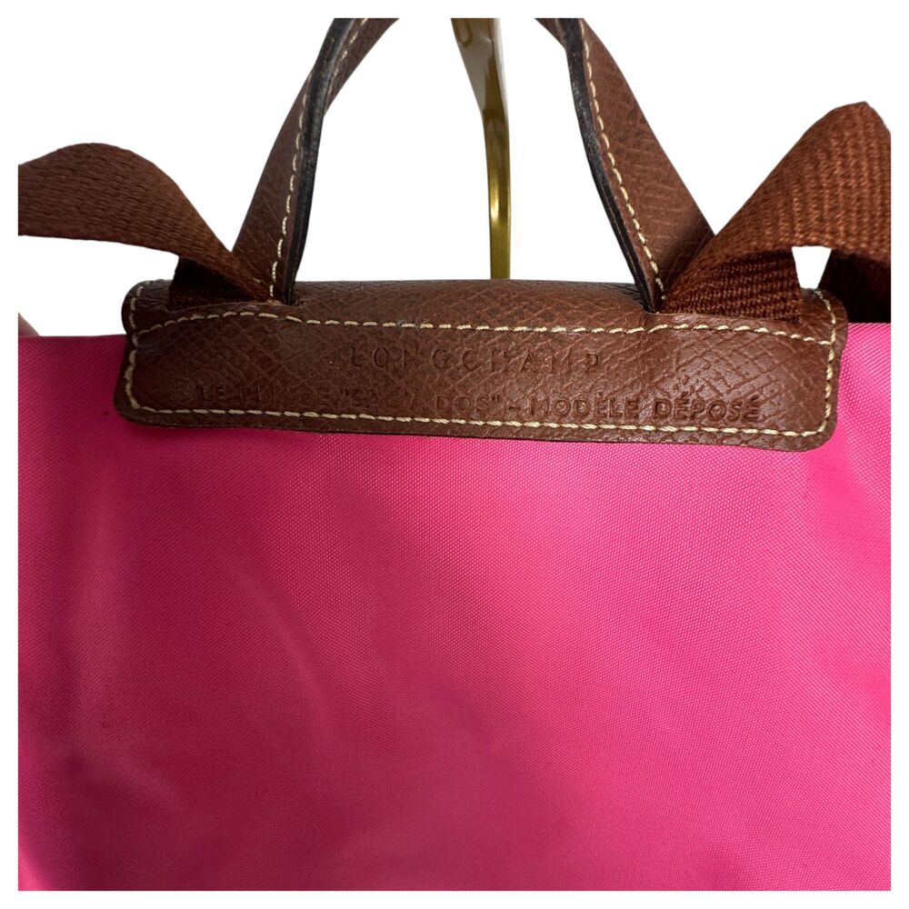 Longchamp Paris La Pliage Sac A Dos Modele Depose Candy Pink Nylon Backpack - Picture 6 of 7